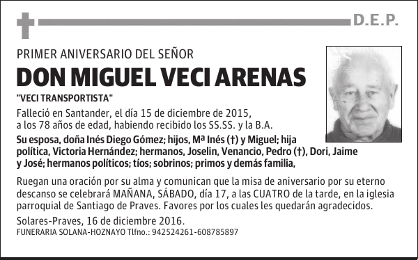 Dº MIGUEL VECI ARENAS