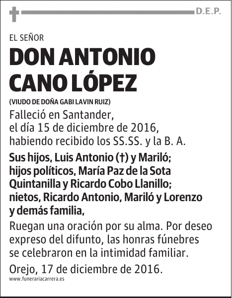DON ANTONIO CANO LÓPEZ