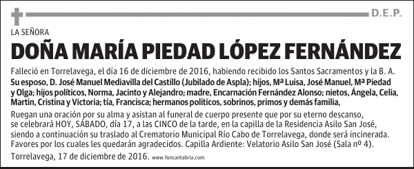 Doña M Piedad López Fernandez