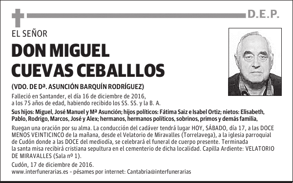 D. MIGUEL CUEVAS CEBALLLOS