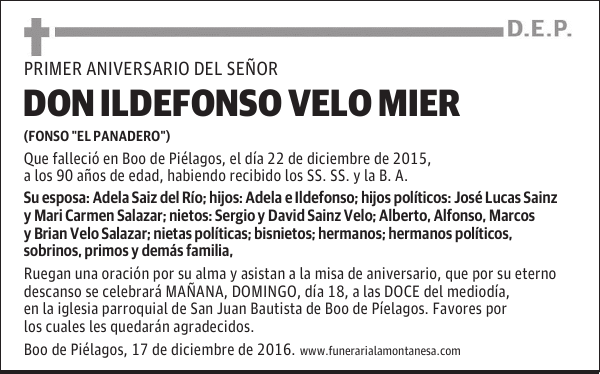 DON ILDEFONSO VELO MIER