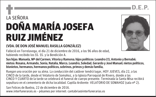 DOÑA MARÍA JOSEFA RUIZ JIMÉNEZ