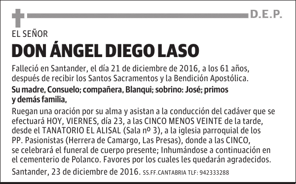 DON ÁNGEL DIEGO LASO