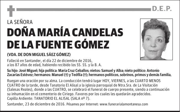 DOÑA MARÍA CANDELAS