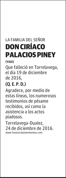 DON CIRÍACO PALACIOS PINEY
