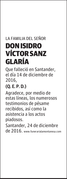 DON ISIDRO VÍCTOR SANZ GLARIA