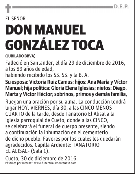 DON MANUEL GONZÁLEZ TOCA