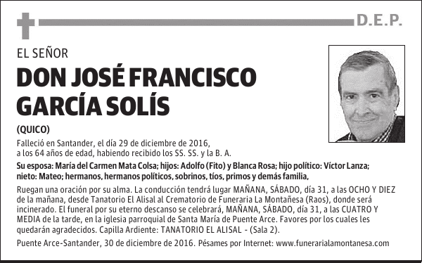 DON JOSÉ FRANCISCO GARCÍA SOLÍS
