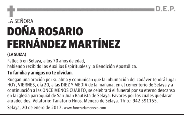 DOÑA ROSARIO FERNANDEZ MARTINEZ