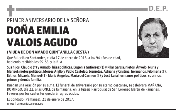 DOÑA EMILIA VALOIS AGUDO