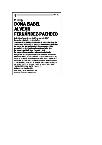 DOÑA ISABEL ALVEAR FERNANDEZ-P