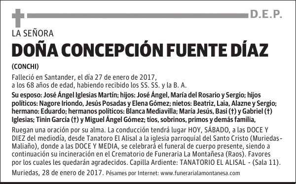 DOÑA CONCEPCIÓN FUENTE DÍAZ