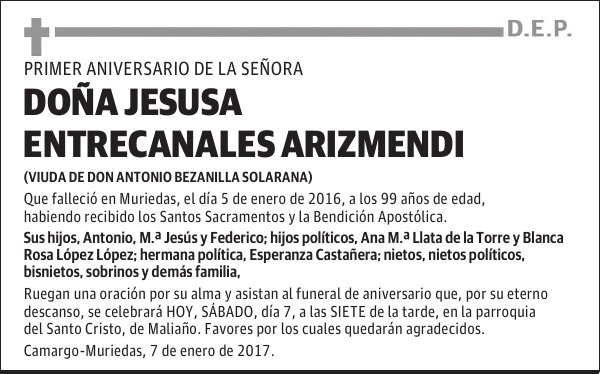 JESUSA ENTRECANALES ARIZMENDI