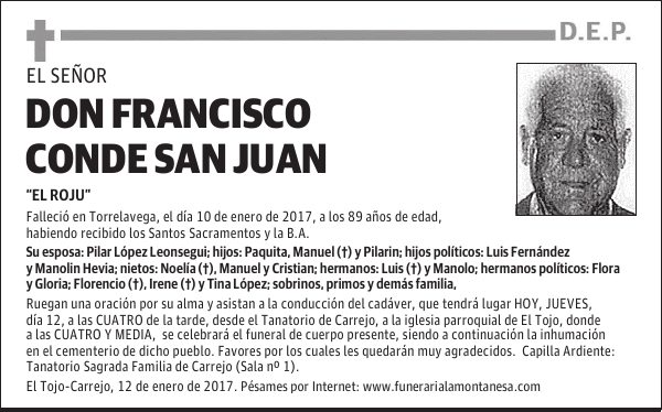 DON FRANCISCO CONDE SAN JUAN