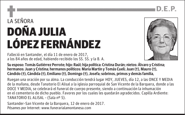 DOÑA JULIA LOPEZ FERNANDEZ