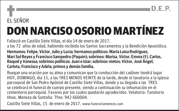 Don Narciso Osorio Martínez