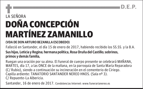 DOÑA CONCEPCION MARTINEZ ZAMANILLO