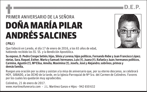 DOÑA MARÍA PILAR ANDRÉS SALCINES