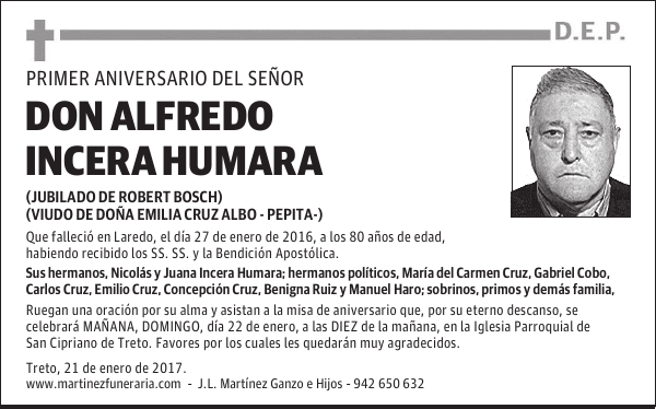 DON ALFREDO INCERA HUMARA