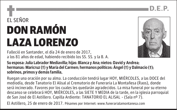 DON RAMÓN LAZA LORENZO
