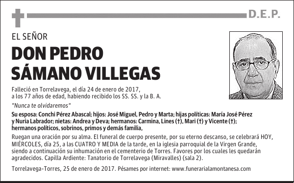 DON PEDRO SÁMANO VILLEGAS