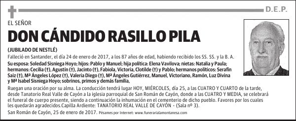 DON CÁNDIDO RASILLO PILA