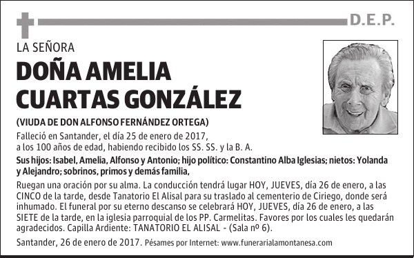 DOÑA AMELIA CUARTAS GONZÁLEZ