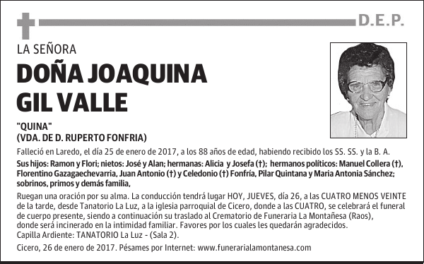 DOÑA JOAQUINA GIL VALLE
