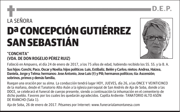 DOÑA CONCEPCIÓN GUTIÉRREZ SAN SEBASTIÁN