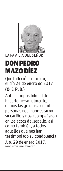 DON PEDRO MAZO DIEZ