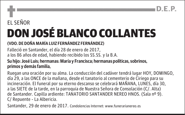 DON JOSÉ BLANCO COLLANTES