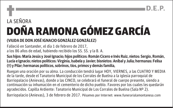 DOÑA RAMONA GÓMEZ GARCÍA