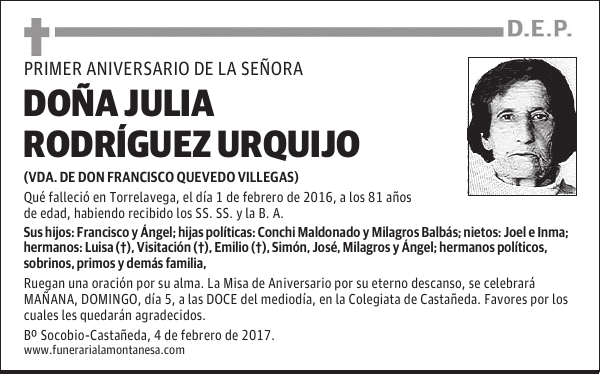 DOÑA JULIA RODRÍGUEZ URQUIJO