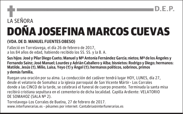 Da. JOSEFINA MARCOS CUEVAS