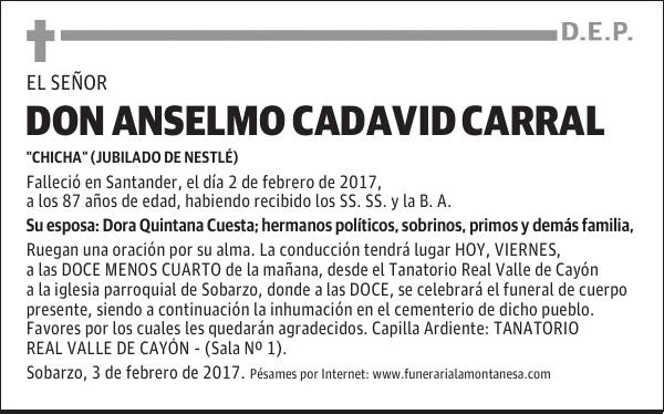 DON ANSELMO CADAVID CARRAL