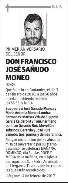DON FRANCISCO JOSÉ SAÑUDO MONEO