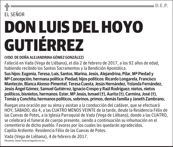 DON LUIS DEL HOYO GUTIÉRREZ