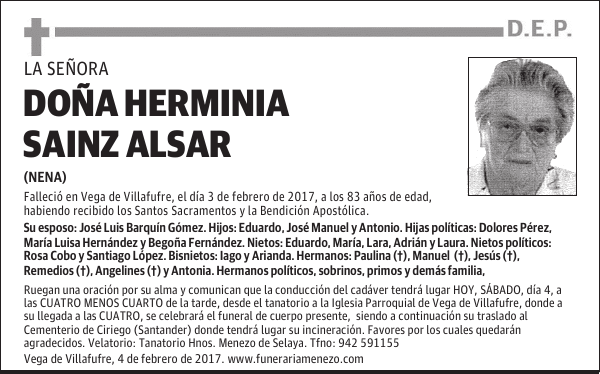 Doña Herminia Sainz Alsar