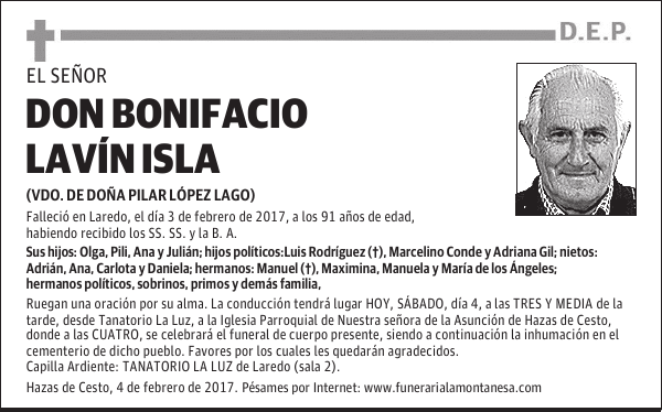 DON BONIFACIO LAVÍN ISLA