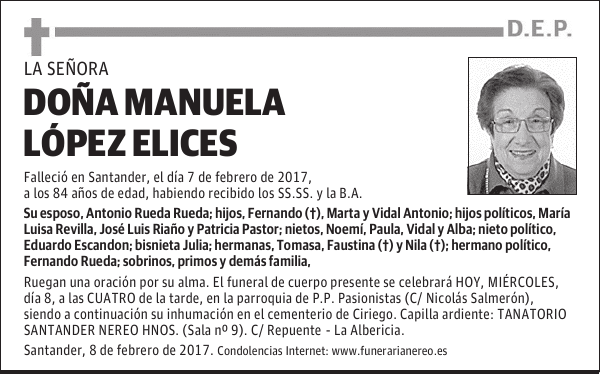 DOÑA MANUELA LOPEZ ELICES