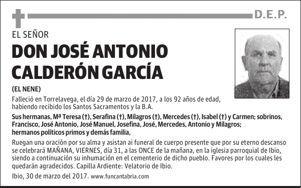 Don José Antonio Calderón García