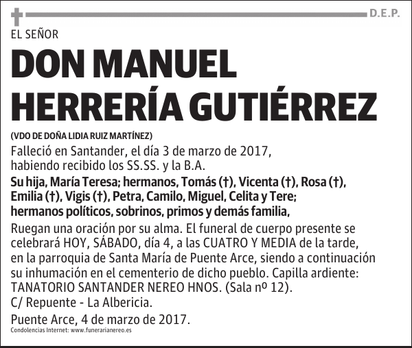 DON MANUEL HERRERIA GUTIERREZ