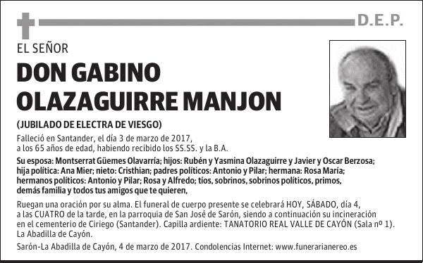 DON GABINO OLAZAGUIRRE MANJON