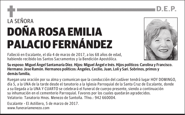 DOÑA ROSA EMILIA PALACIO FERNÁNDEZ