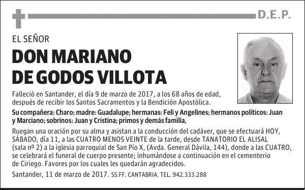 DON MARIANO DE GODOS VILLOTA