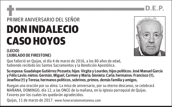 DON INDALECIO CASO HOYOS