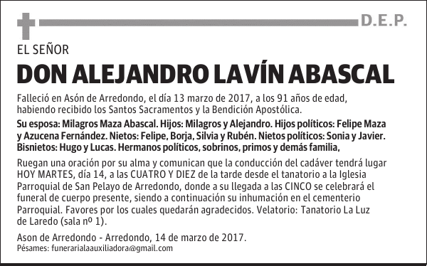 DON ALEJANDRO LAVÍN ABASCAL