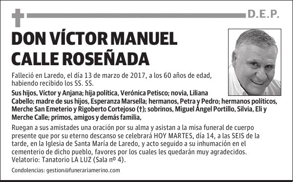 DON VÍCTOR MANUEL CALLE ROSEÑADA