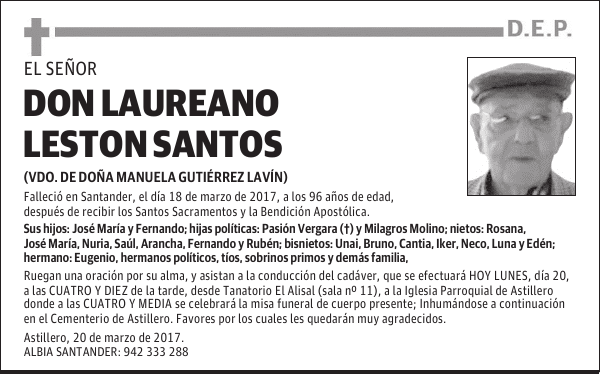 DON LAUREANO LESTON SANTOS