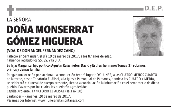 DOÑA MONSERRAT GÓMEZ HIGUERA
